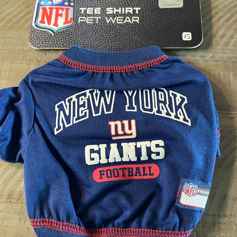 NFL Blue Pet Tee Shirt Red Accents Extra Small Giants 6-9” inches [Brand New]